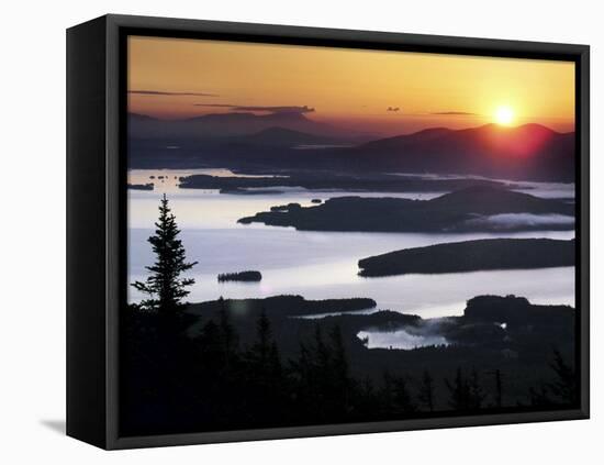 Sunrise over Moosehead Development, Greenville, Maine-Robert F. Bukaty-Framed Stretched Canvas