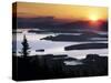 Sunrise over Moosehead Development, Greenville, Maine-Robert F. Bukaty-Stretched Canvas