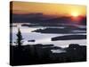 Sunrise over Moosehead Development, Greenville, Maine-Robert F. Bukaty-Stretched Canvas