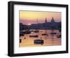 Sunrise over Msida Creek to Valletta with Dome of Carmelite Church, Valletta, Malta, Mediterranean,-Stuart Black-Framed Photographic Print