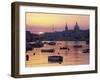 Sunrise over Msida Creek to Valletta with Dome of Carmelite Church, Valletta, Malta, Mediterranean,-Stuart Black-Framed Photographic Print