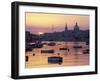 Sunrise over Msida Creek to Valletta with Dome of Carmelite Church, Valletta, Malta, Mediterranean,-Stuart Black-Framed Photographic Print