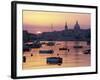 Sunrise over Msida Creek to Valletta with Dome of Carmelite Church, Valletta, Malta, Mediterranean,-Stuart Black-Framed Photographic Print