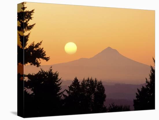 Sunrise Over Mt Hood, Portland, Oregon, USA-Janis Miglavs-Stretched Canvas