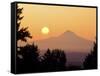 Sunrise Over Mt Hood, Portland, Oregon, USA-Janis Miglavs-Framed Stretched Canvas