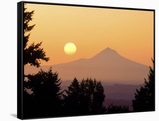 Sunrise Over Mt Hood, Portland, Oregon, USA-Janis Miglavs-Framed Stretched Canvas