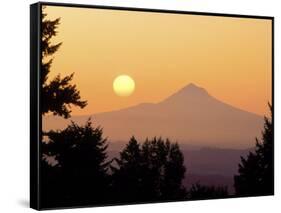 Sunrise Over Mt Hood, Portland, Oregon, USA-Janis Miglavs-Framed Stretched Canvas