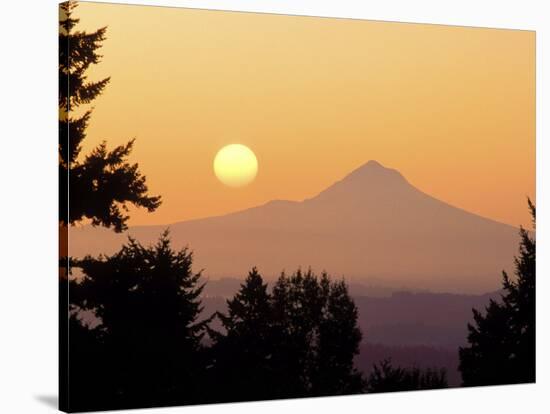 Sunrise Over Mt Hood, Portland, Oregon, USA-Janis Miglavs-Stretched Canvas