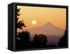 Sunrise Over Mt Hood, Portland, Oregon, USA-Janis Miglavs-Framed Stretched Canvas