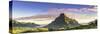Sunrise over Mt Rotui, Opunohu Bay and Cook's Bay, Moorea, French Polynesia-Matteo Colombo-Stretched Canvas