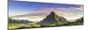 Sunrise over Mt Rotui, Opunohu Bay and Cook's Bay, Moorea, French Polynesia-Matteo Colombo-Mounted Photographic Print