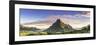 Sunrise over Mt Rotui, Opunohu Bay and Cook's Bay, Moorea, French Polynesia-Matteo Colombo-Framed Photographic Print