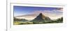 Sunrise over Mt Rotui, Opunohu Bay and Cook's Bay, Moorea, French Polynesia-Matteo Colombo-Framed Photographic Print