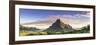 Sunrise over Mt Rotui, Opunohu Bay and Cook's Bay, Moorea, French Polynesia-Matteo Colombo-Framed Photographic Print