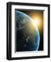 Sunrise over North America, Artwork-null-Framed Photographic Print