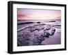 Sunrise Over North Sea from Bamburgh Beach, Bamburgh, Northumberland, England, United Kingdom-Lee Frost-Framed Photographic Print