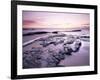 Sunrise Over North Sea from Bamburgh Beach, Bamburgh, Northumberland, England, United Kingdom-Lee Frost-Framed Photographic Print