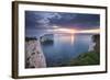 Sunrise over Old Harry Rocks, Jurassic Coast, Dorset, England. Spring-Adam Burton-Framed Photographic Print