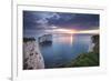 Sunrise over Old Harry Rocks, Jurassic Coast, Dorset, England. Spring-Adam Burton-Framed Photographic Print