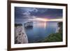 Sunrise over Old Harry Rocks, Jurassic Coast, Dorset, England. Spring-Adam Burton-Framed Photographic Print