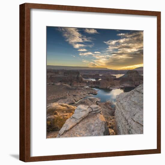 Sunrise Over Padre Bay on Lake Powell, Utah.-Howie Garber-Framed Premium Photographic Print