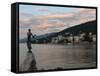 Sunrise over Resort, Opatija, Kvarner Gulf, Croatia, Adriatic, Europe-Stuart Black-Framed Stretched Canvas