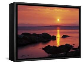 Sunrise over Rosario Striaght, San Juan Islands, Washington, USA-Charles Gurche-Framed Stretched Canvas