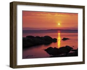 Sunrise over Rosario Striaght, San Juan Islands, Washington, USA-Charles Gurche-Framed Premium Photographic Print
