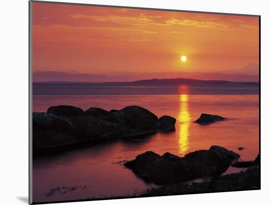 Sunrise over Rosario Striaght, San Juan Islands, Washington, USA-Charles Gurche-Mounted Premium Photographic Print