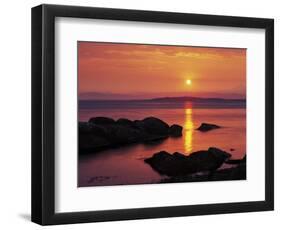 Sunrise over Rosario Striaght, San Juan Islands, Washington, USA-Charles Gurche-Framed Photographic Print