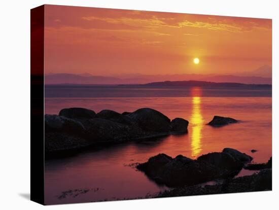 Sunrise over Rosario Striaght, San Juan Islands, Washington, USA-Charles Gurche-Stretched Canvas