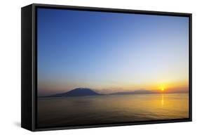 Sunrise over Sakurajima Volcano, Kagoshima, Kyushu, Japan, Asia-Christian Kober-Framed Stretched Canvas