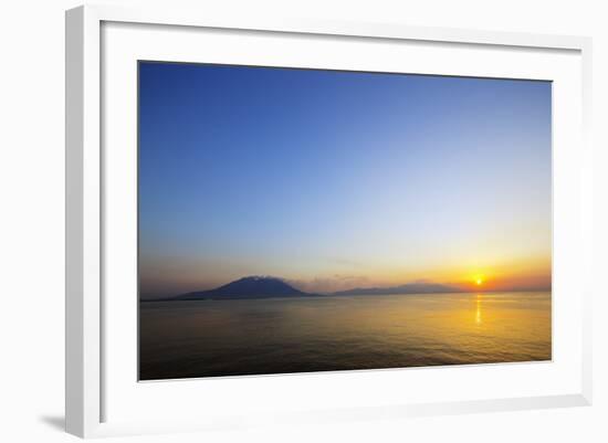 Sunrise over Sakurajima Volcano, Kagoshima, Kyushu, Japan, Asia-Christian Kober-Framed Photographic Print