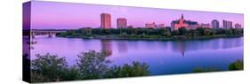 Sunrise over South Saskatchewan River and Saskatoon Skyline, Saskatchewan, Canada-null-Stretched Canvas