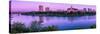 Sunrise over South Saskatchewan River and Saskatoon Skyline, Saskatchewan, Canada-null-Stretched Canvas