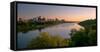 Sunrise over South Saskatchewan River and Saskatoon Skyline, Saskatchewan, Canada-null-Framed Stretched Canvas