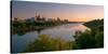 Sunrise over South Saskatchewan River and Saskatoon Skyline, Saskatchewan, Canada-null-Stretched Canvas
