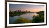Sunrise over South Saskatchewan River and Saskatoon Skyline, Saskatchewan, Canada-null-Framed Photographic Print
