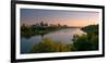Sunrise over South Saskatchewan River and Saskatoon Skyline, Saskatchewan, Canada-null-Framed Photographic Print