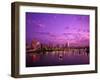 Sunrise over Spirit of Portland Ship, Willamette River, Portland, Oregon, USA-Janis Miglavs-Framed Premium Photographic Print