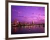 Sunrise over Spirit of Portland Ship, Willamette River, Portland, Oregon, USA-Janis Miglavs-Framed Photographic Print