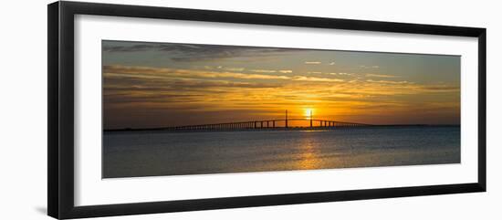 Sunrise over Sunshine Skyway Bridge, Tampa Bay, Florida, USA-null-Framed Photographic Print