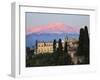 Sunrise over Taormina and Mount Etna with Hotel San Domenico Palace, Taormina, Sicily, Italy, Europ-Stuart Black-Framed Photographic Print