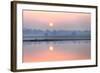 Sunrise over Taungthaman Lake and U Bein Bridge, Amarapura, Near Mandalay, Myanmar (Burma), Asia-Lee Frost-Framed Photographic Print