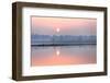 Sunrise over Taungthaman Lake and U Bein Bridge, Amarapura, Near Mandalay, Myanmar (Burma), Asia-Lee Frost-Framed Photographic Print