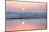 Sunrise over Taungthaman Lake and U Bein Bridge, Amarapura, Near Mandalay, Myanmar (Burma), Asia-Lee Frost-Mounted Photographic Print