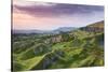 Sunrise over the abandoned quarry works on the Llangattock Escarpment, Brecon Beacons National Park-Adam Burton-Stretched Canvas