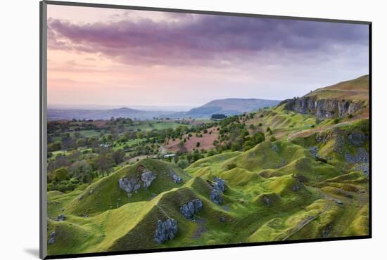 Sunrise over the abandoned quarry works on the Llangattock Escarpment, Brecon Beacons National Park-Adam Burton-Mounted Photographic Print