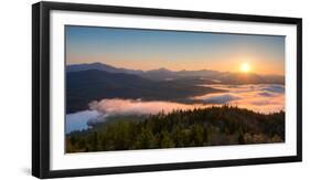 Sunrise over the Adirondack High Peaks from Goodnow Mountain, Adirondack Park, New York State, USA-null-Framed Photographic Print