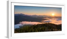 Sunrise over the Adirondack High Peaks from Goodnow Mountain, Adirondack Park, New York State, USA-null-Framed Photographic Print